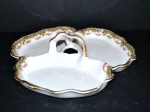 Limoges Coupe mendiant polylobé en porcelaine U&C