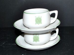 Lot 2 Tasses vintage TORTUE en porcelaine allemande Bavaria BAUSCHERWEIDEN