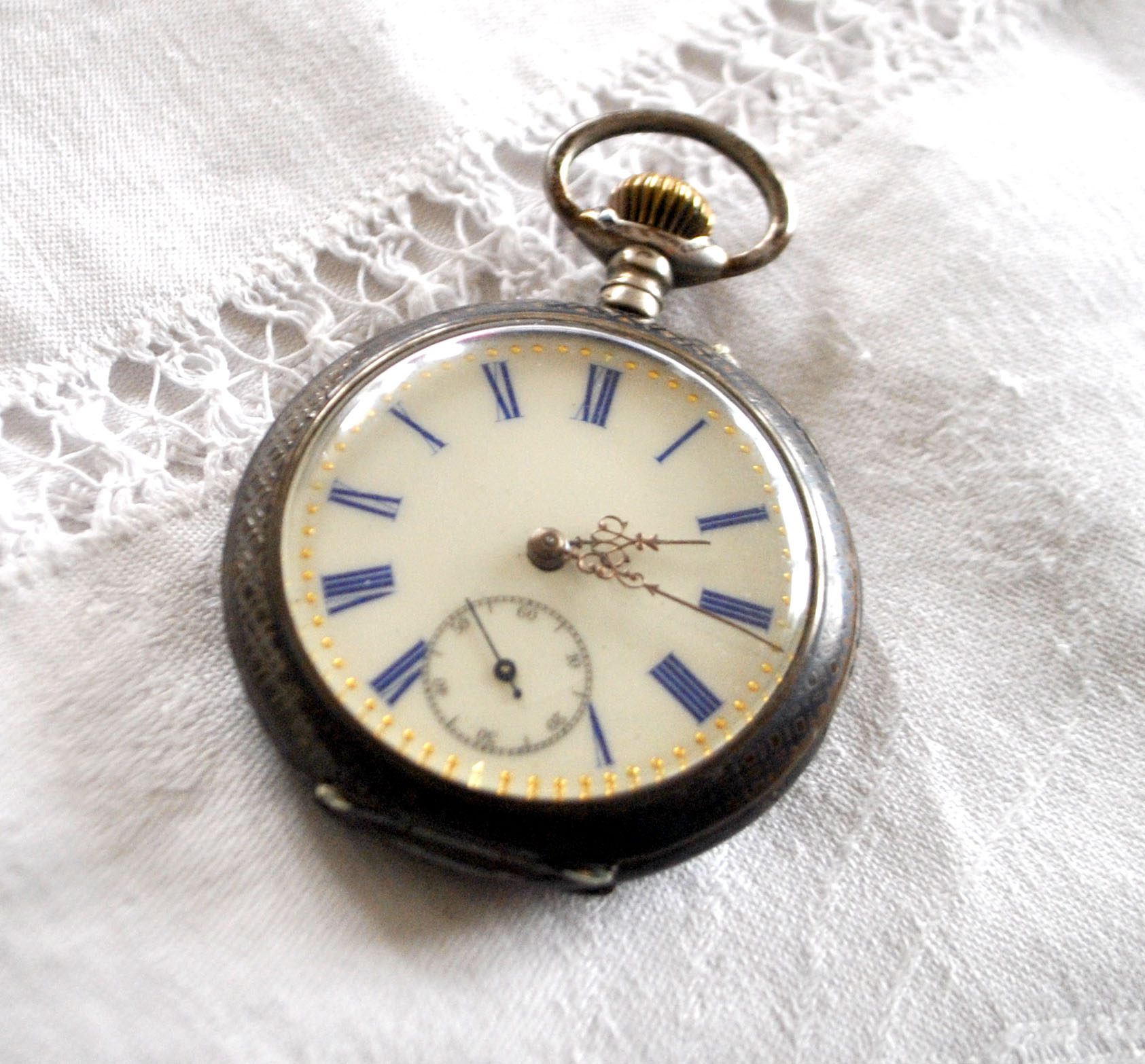 Montre gousset 1900 ARGENT 800 niel K&L Kordes Lichtenfels Pforzheim Fonctionne – Image 8
