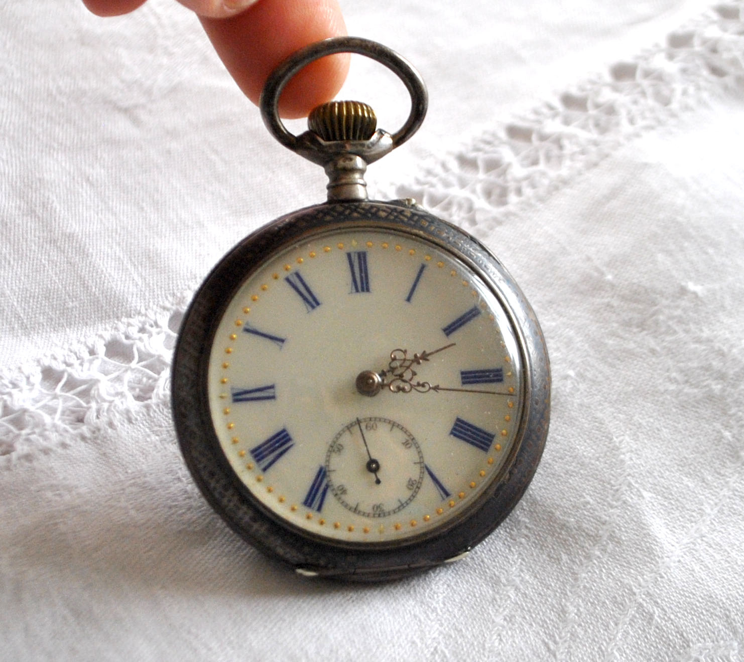 Montre gousset 1900 ARGENT 800 niel K&L Kordes Lichtenfels Pforzheim Fonctionne – Image 11
