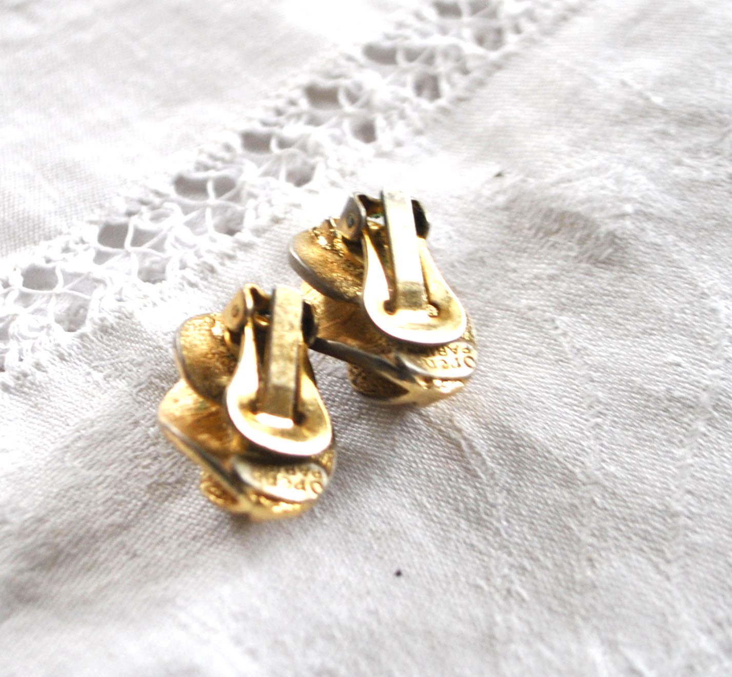 ORENA Boucles d'oreilles à CLIPS spirale Plaqué Or - Bijou vintage doré – Image 9