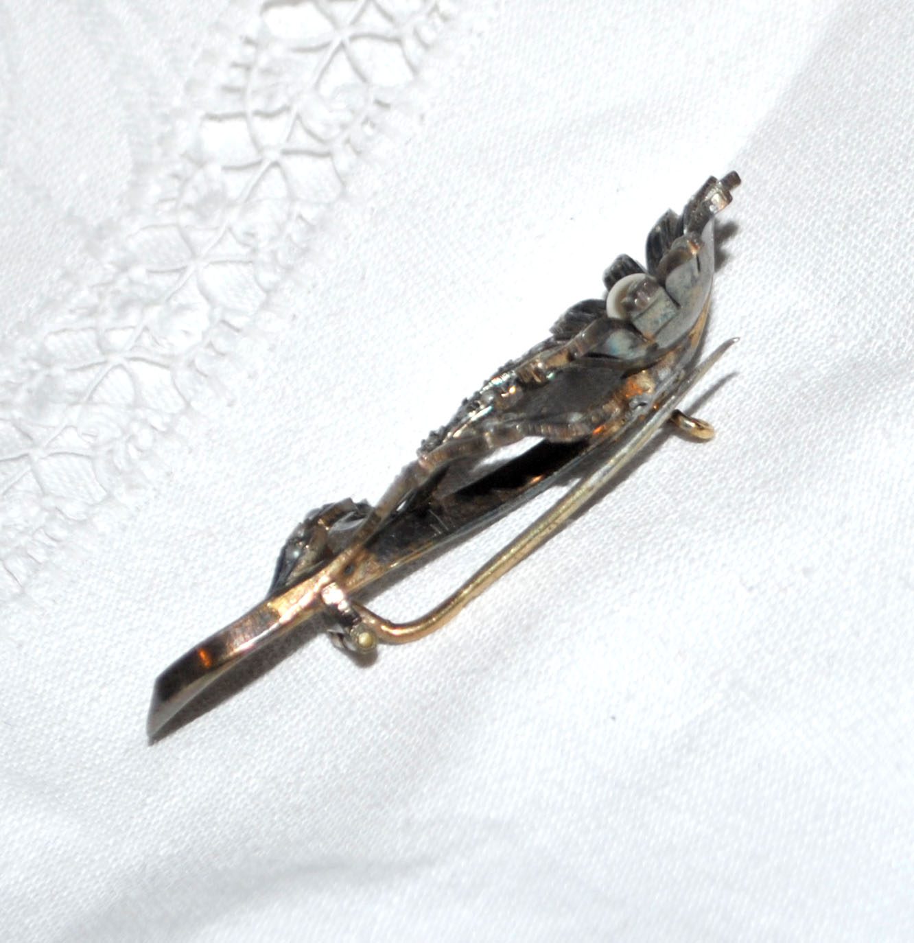 Broche ART NOUVEAU Fleur Marguerite en ARGENT et perles fines 1900 – Image 10