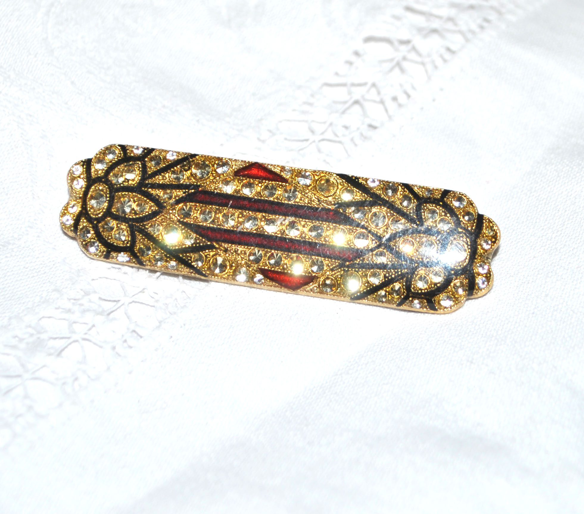 Broche vintage Pierre Bex style ART DECO Barrette Liberty's Gatsby – Image 6