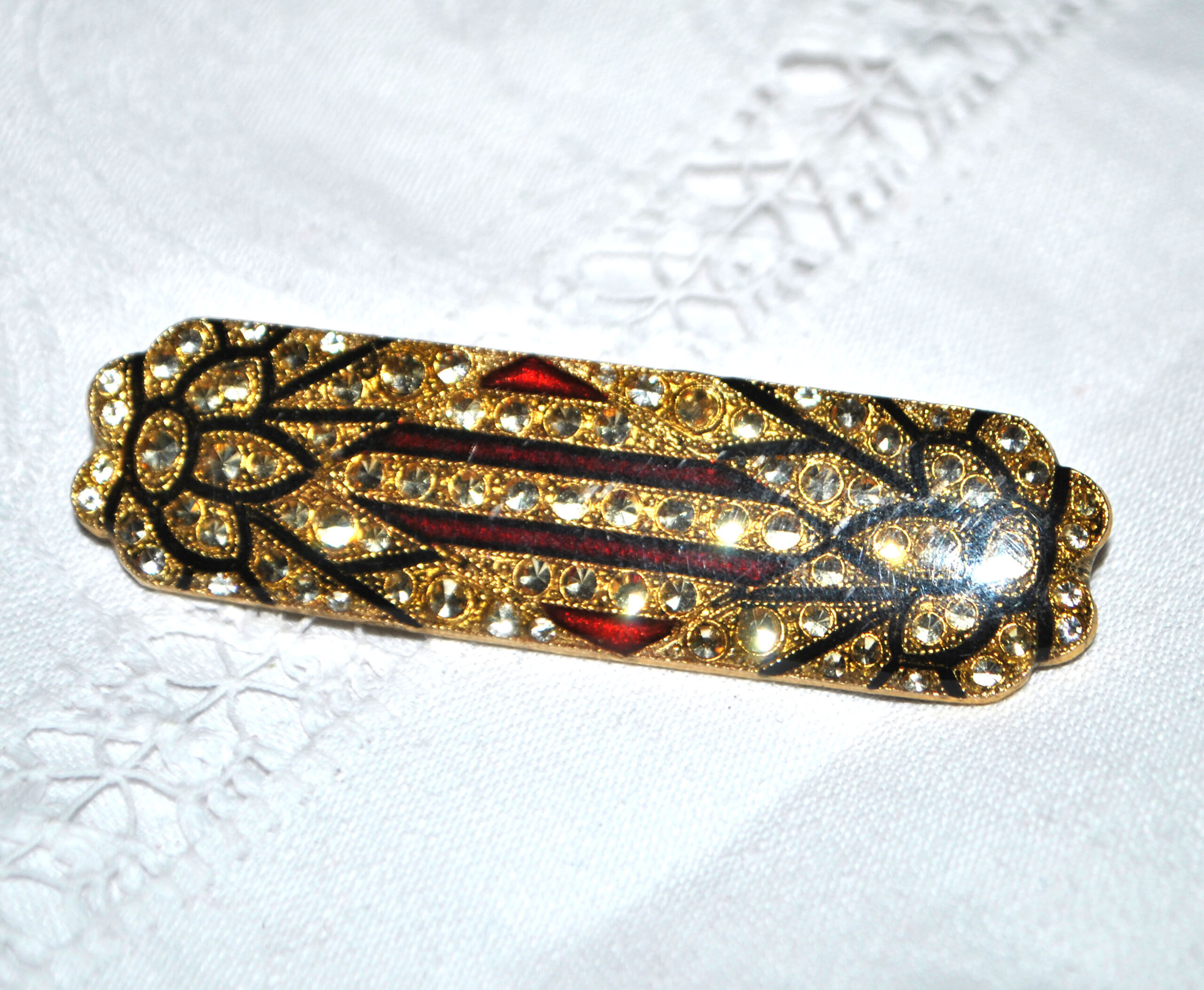 Broche vintage Pierre Bex style ART DECO Barrette Liberty's Gatsby – Image 7