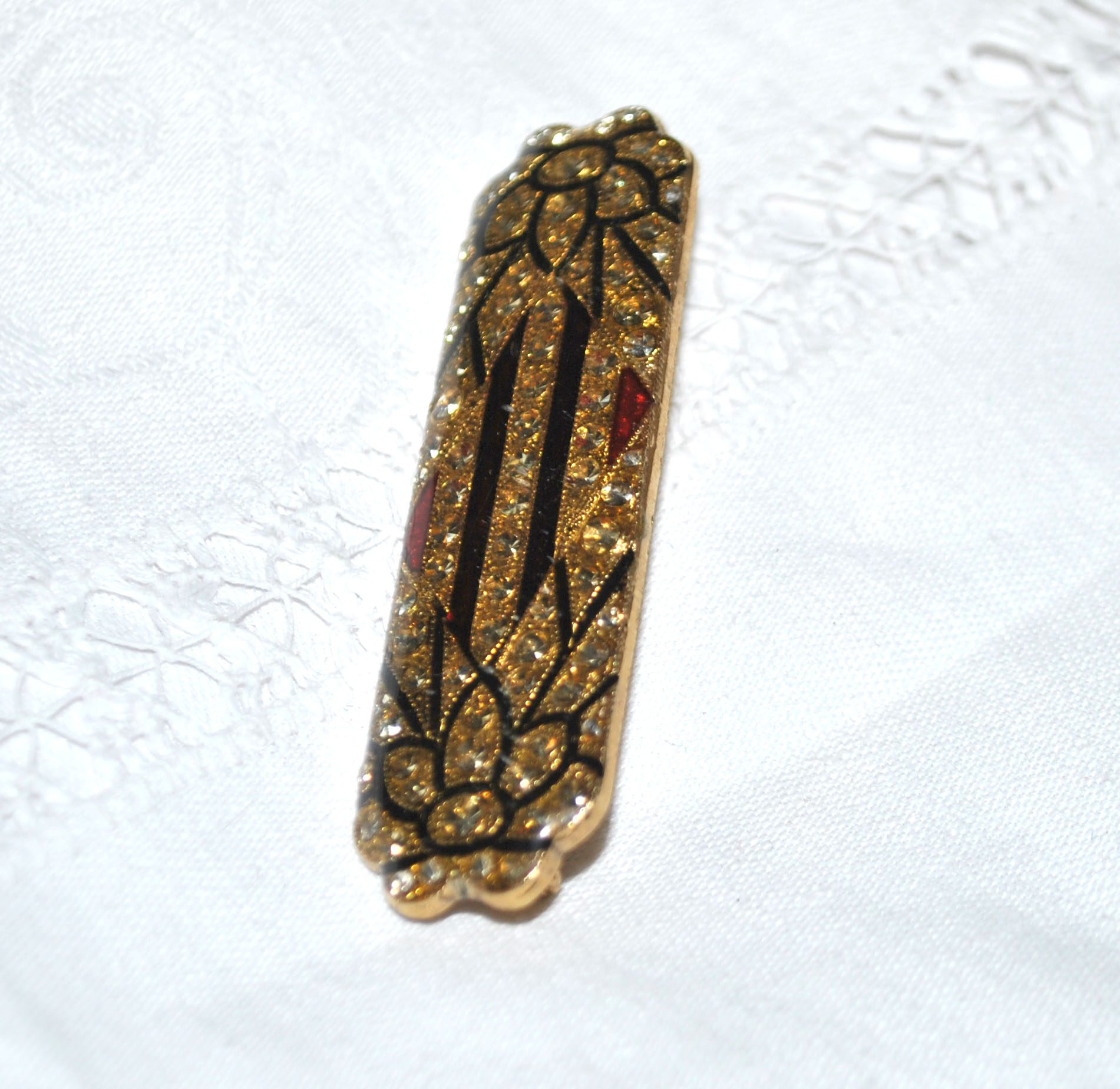 Broche vintage Pierre Bex style ART DECO Barrette Liberty's Gatsby – Image 9