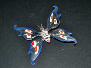 MURANO Sculpture PAPILLON à suspendre verre filé vintage Italie