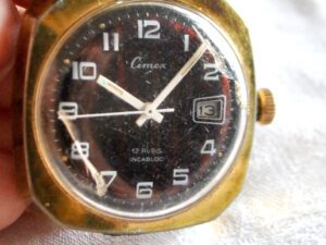 CIMEX Montre boitier vintage Incabloc mouvement mécanique FONCTIONNE 17 rubis