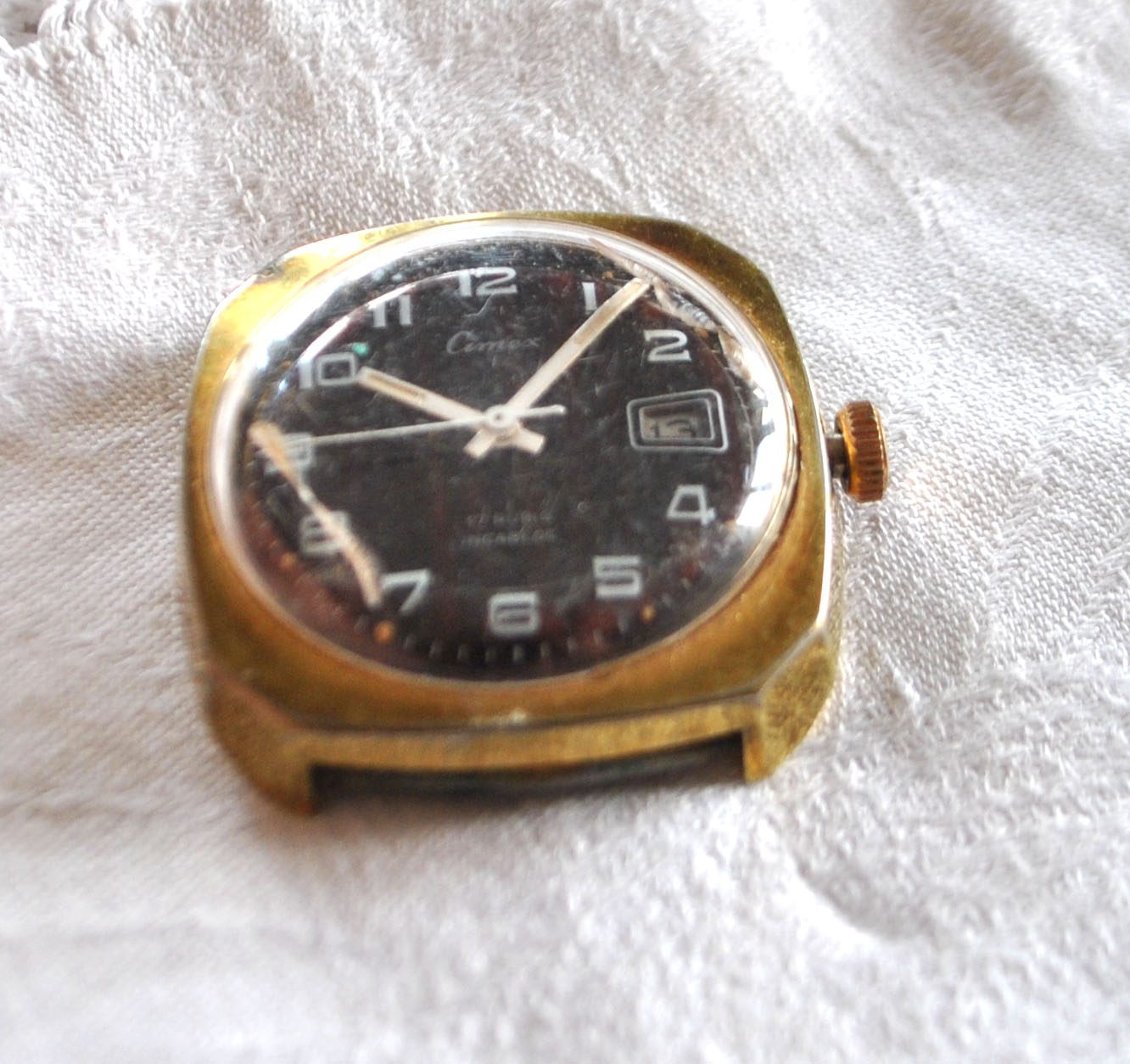 CIMEX Montre boitier vintage Incabloc mouvement mécanique FONCTIONNE 17 rubis – Image 6