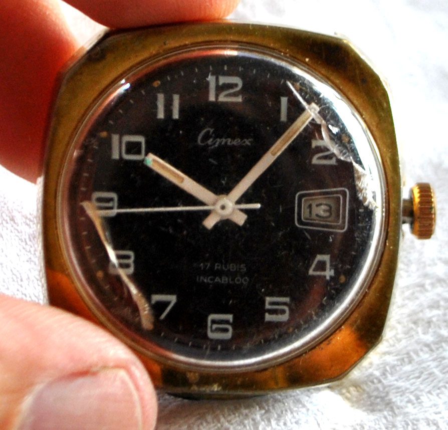 CIMEX Montre boitier vintage Incabloc mouvement mécanique FONCTIONNE 17 rubis – Image 7