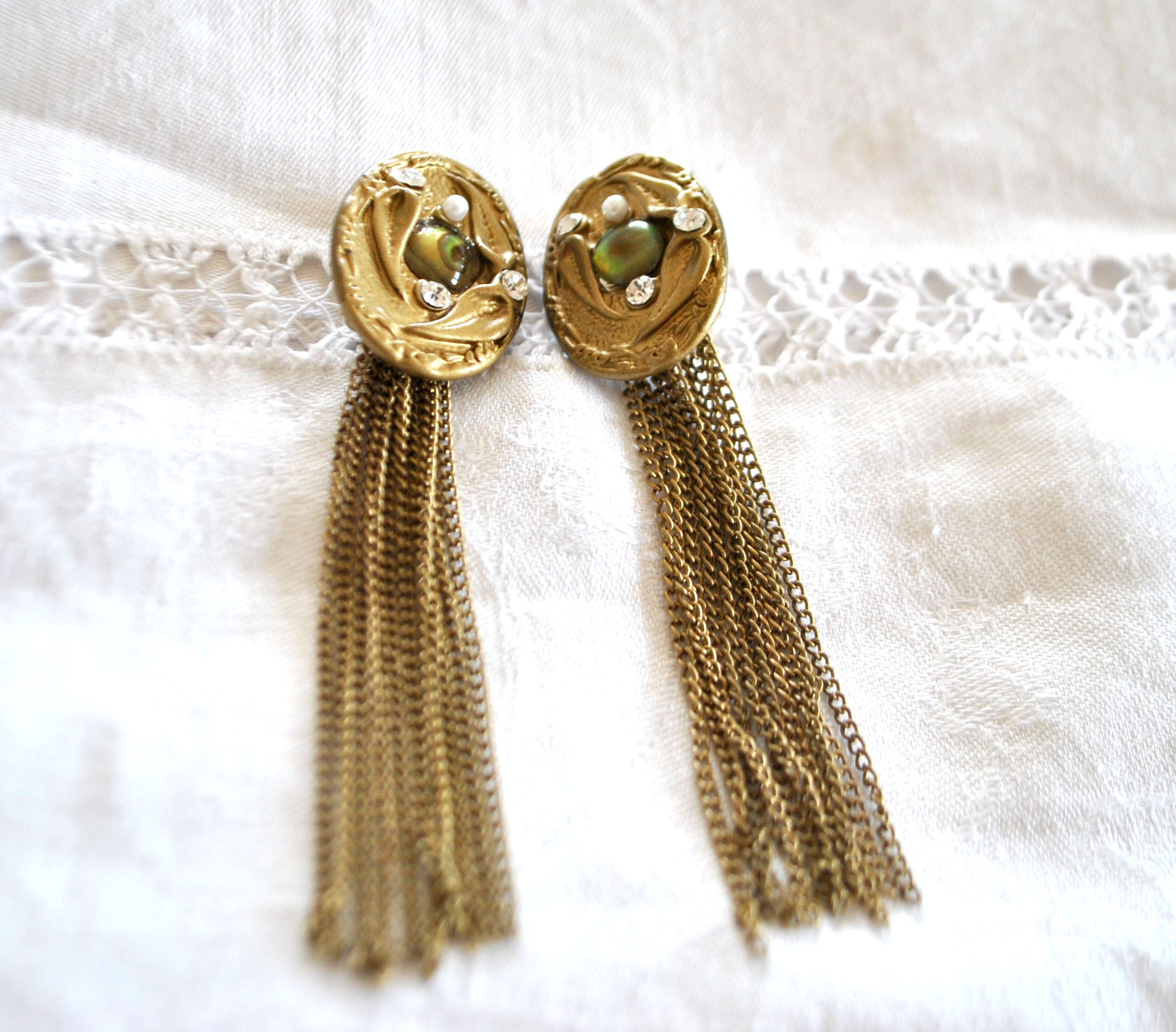 Boucles d'oreilles CLIPS cascade - Bijou créateur vintage 1980 style MARENA Talosel Vautrin