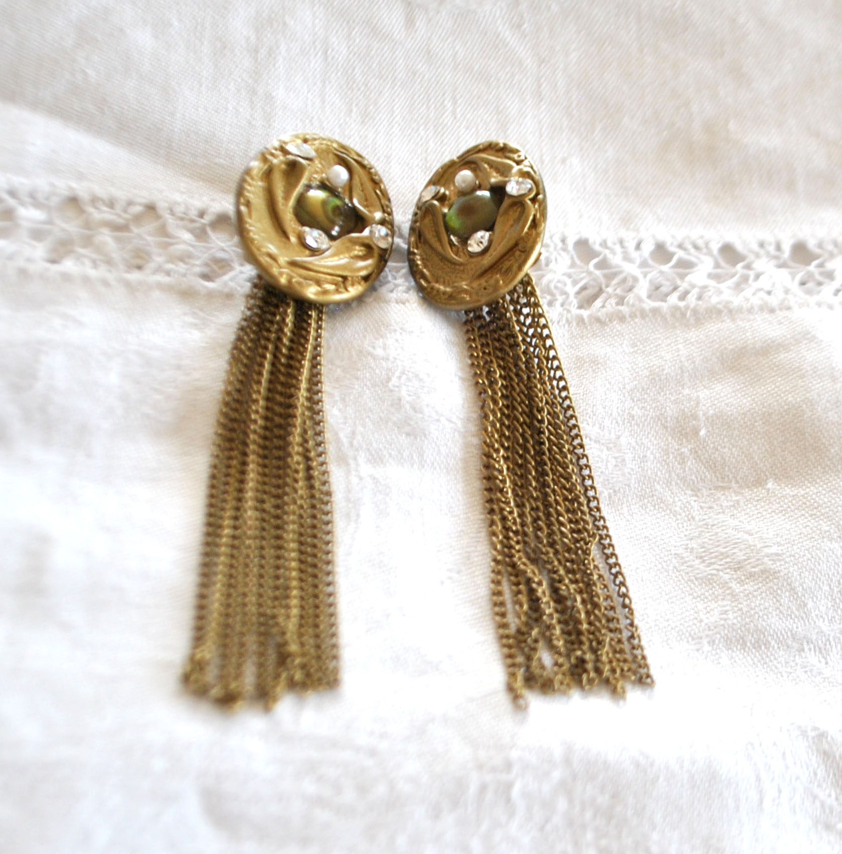 Boucles d'oreilles CLIPS cascade - Bijou créateur vintage 1980 style MARENA Talosel Vautrin – Image 8