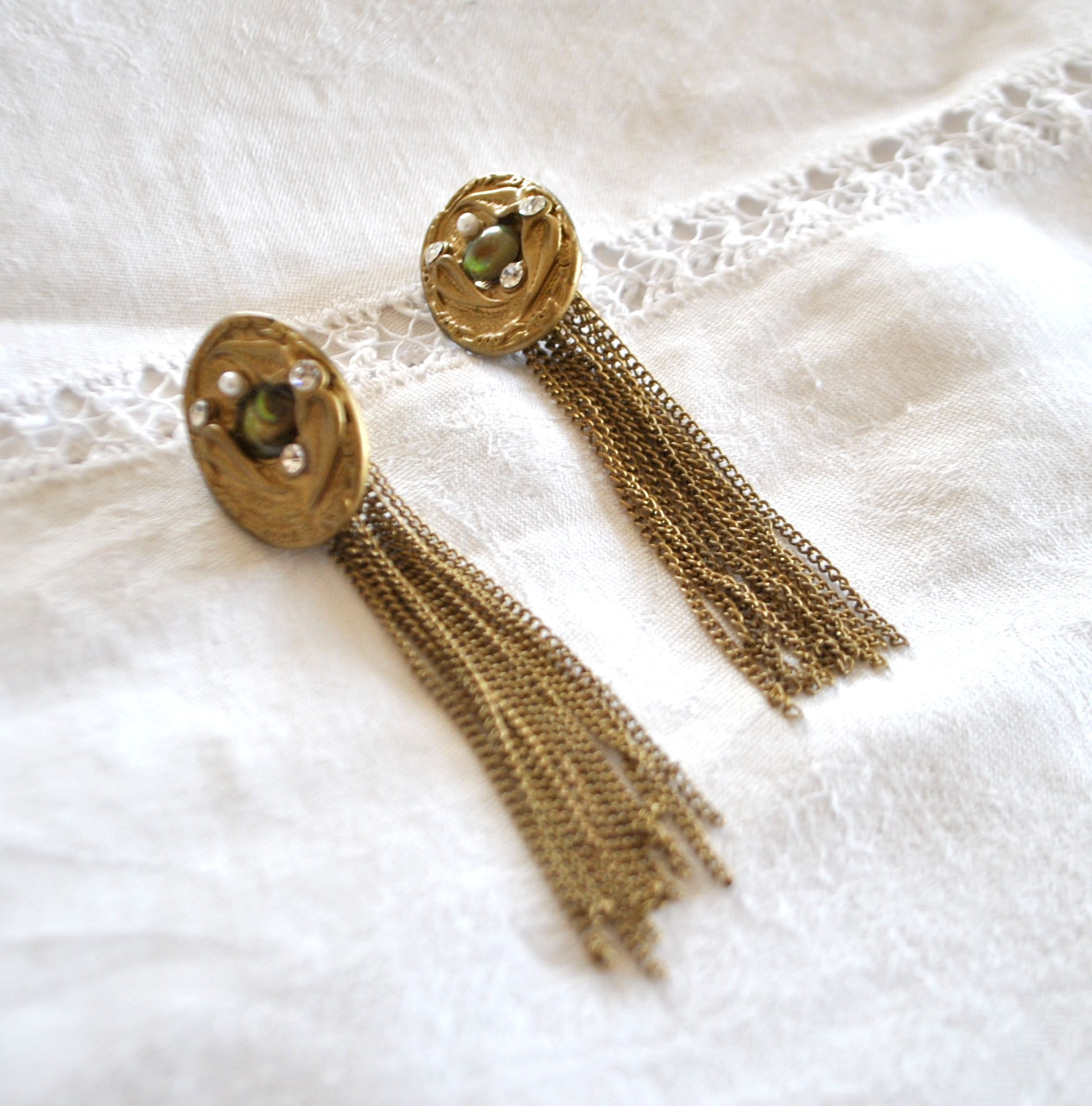 Boucles d'oreilles CLIPS cascade - Bijou créateur vintage 1980 style MARENA Talosel Vautrin – Image 9