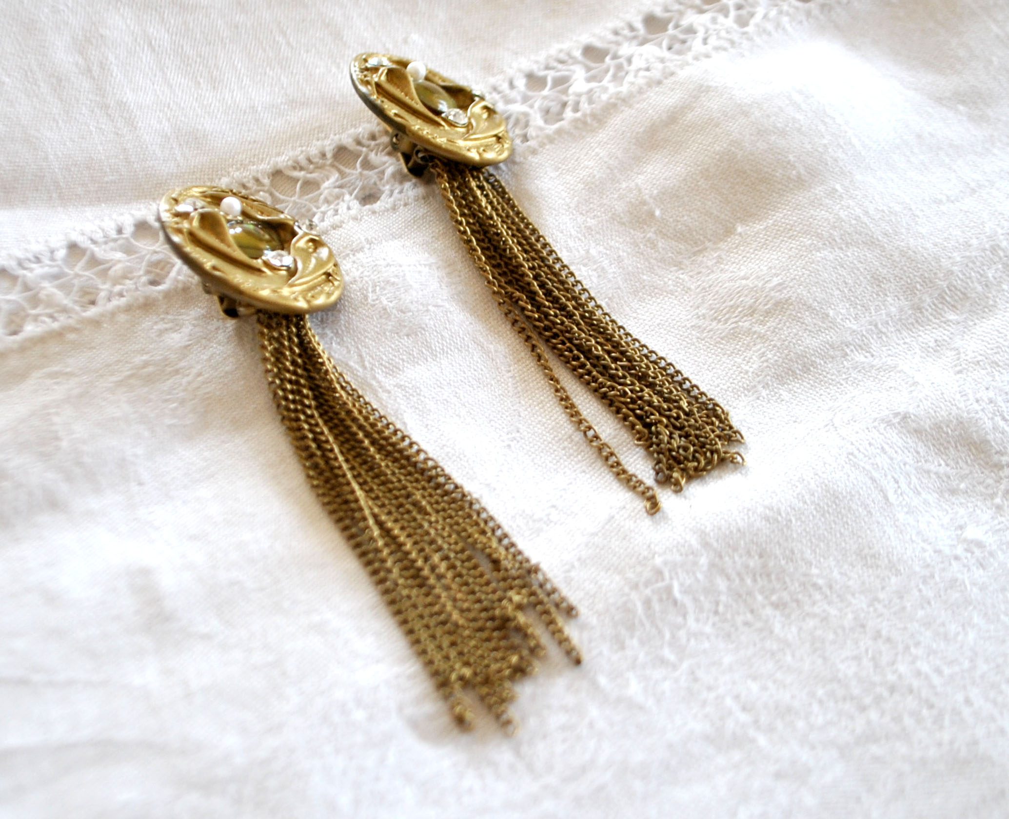 Boucles d'oreilles CLIPS cascade - Bijou créateur vintage 1980 style MARENA Talosel Vautrin – Image 10