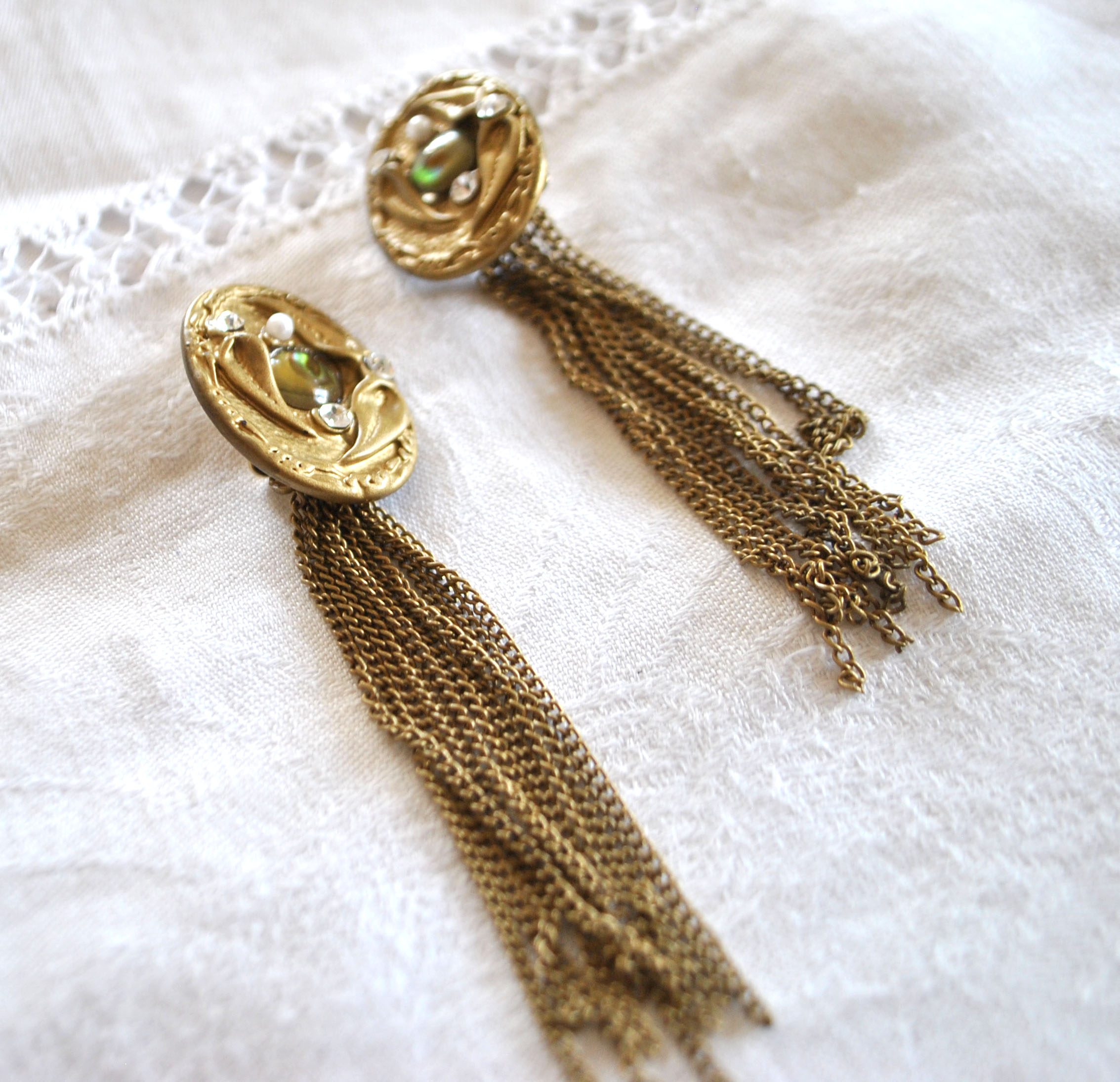 Boucles d'oreilles CLIPS cascade - Bijou créateur vintage 1980 style MARENA Talosel Vautrin – Image 4