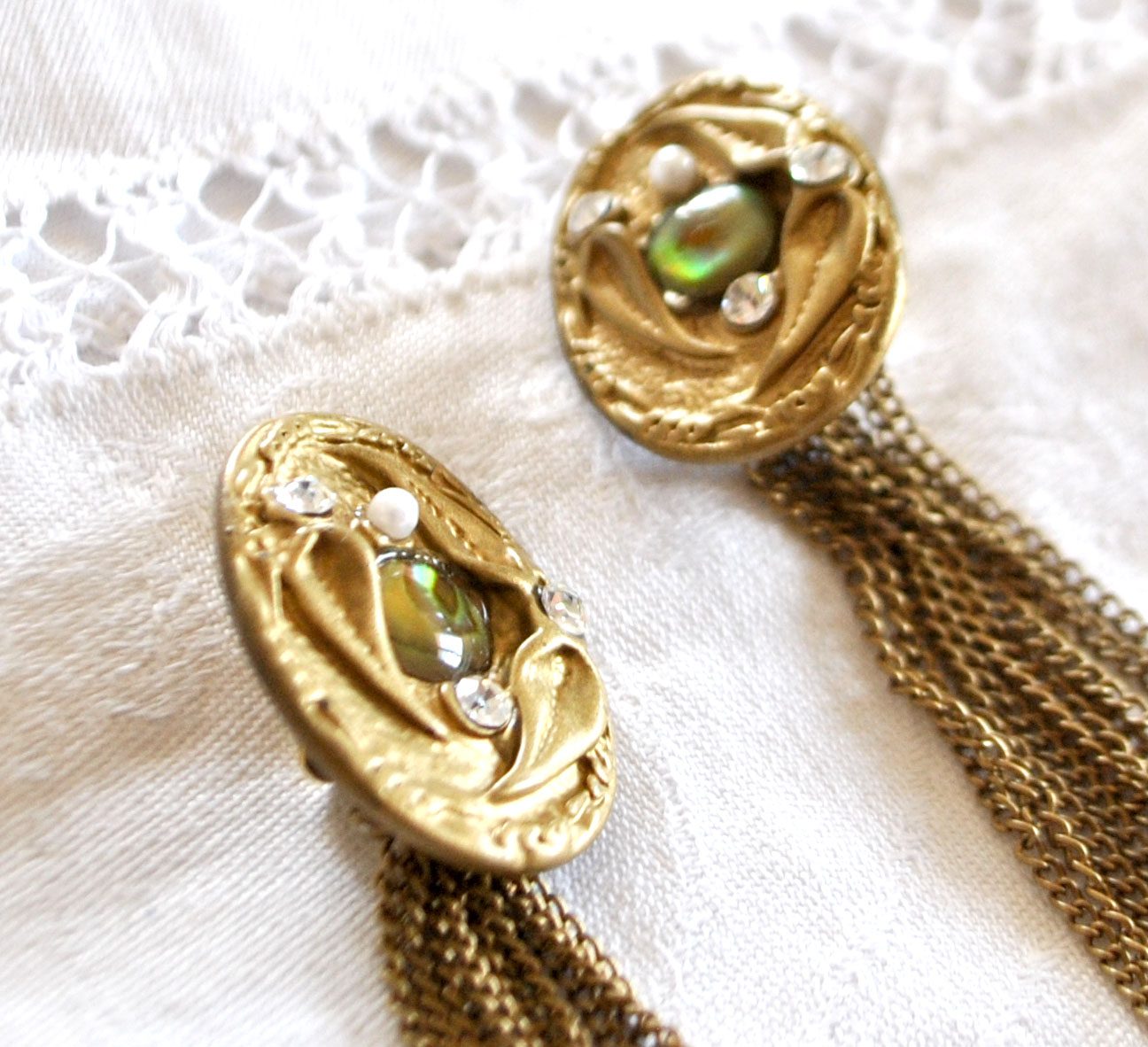 Boucles d'oreilles CLIPS cascade - Bijou créateur vintage 1980 style MARENA Talosel Vautrin – Image 5