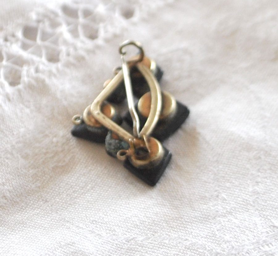 Broche ancienne en pierre noir jais - Bijou de deuil 1900 – Image 6