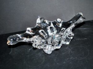 Coupe vide-poche DESIGN 1960 en cristal moulé forme libre dlg Daum