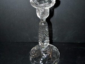 PORTIEUX Bougeoir Flambeau drapé en verre moulé H22cm