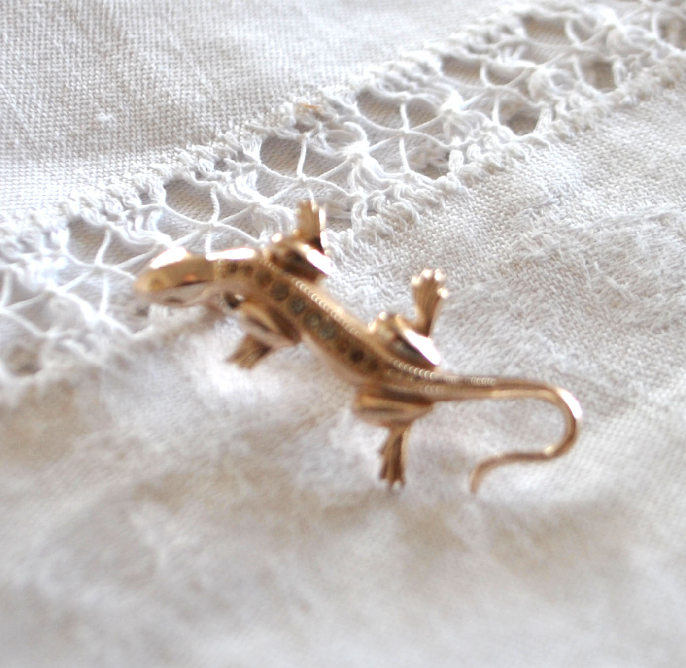Broche vintage Lézard en métal salamandre - Bijou fantaisie – Image 4