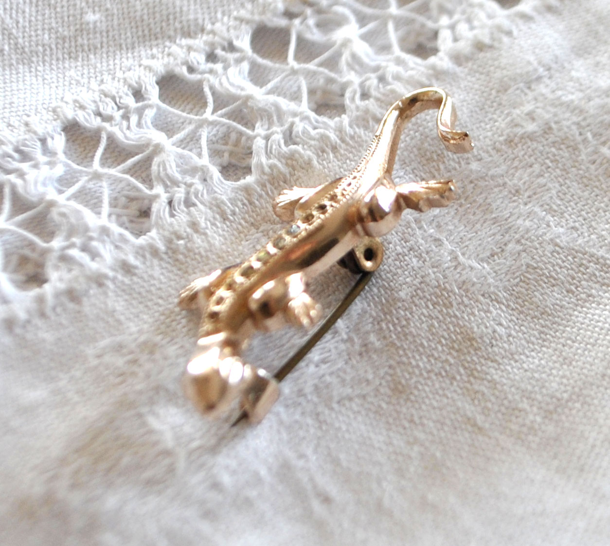 Broche vintage Lézard en métal salamandre - Bijou fantaisie – Image 5