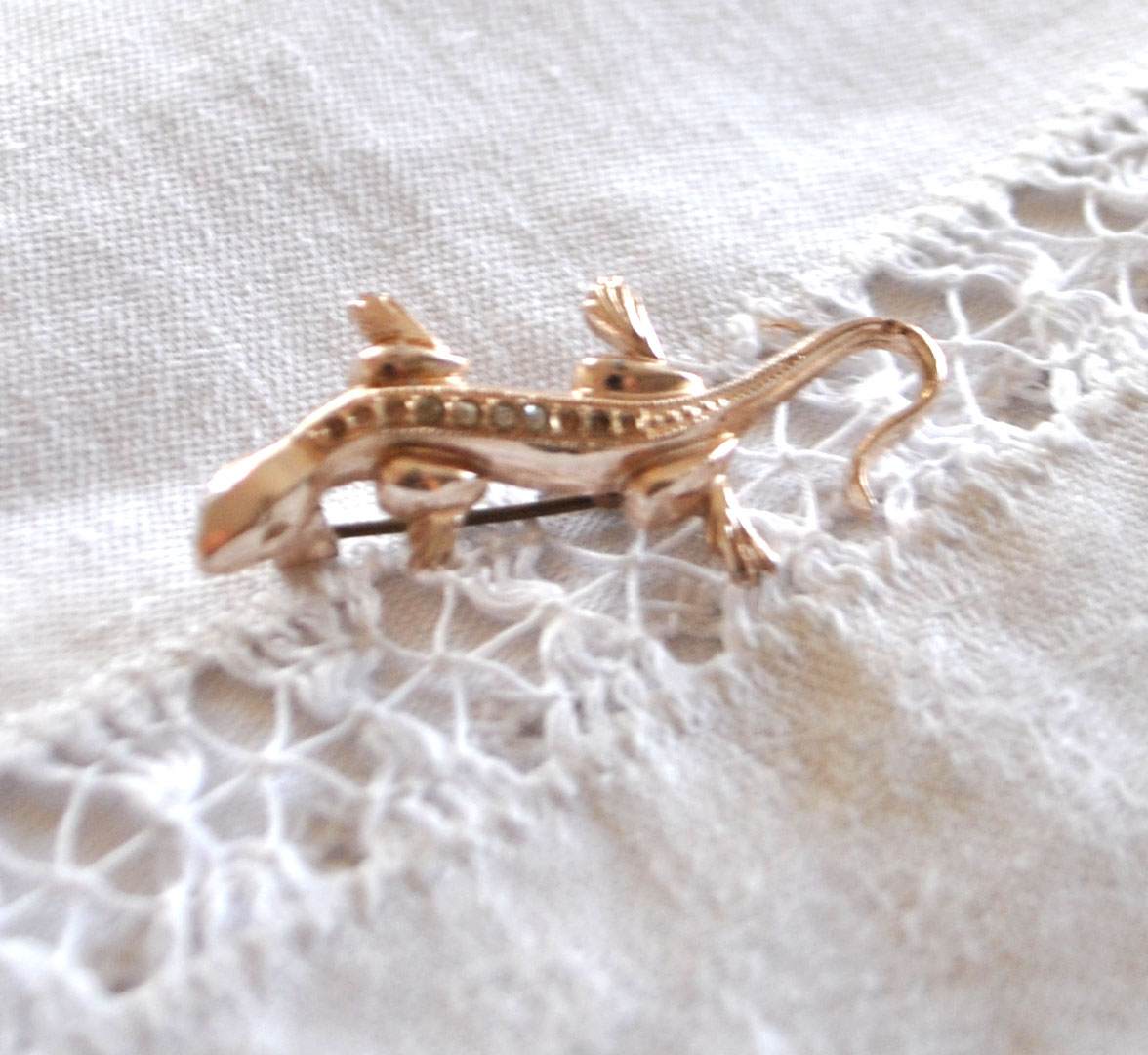 Broche vintage Lézard en métal salamandre - Bijou fantaisie – Image 9