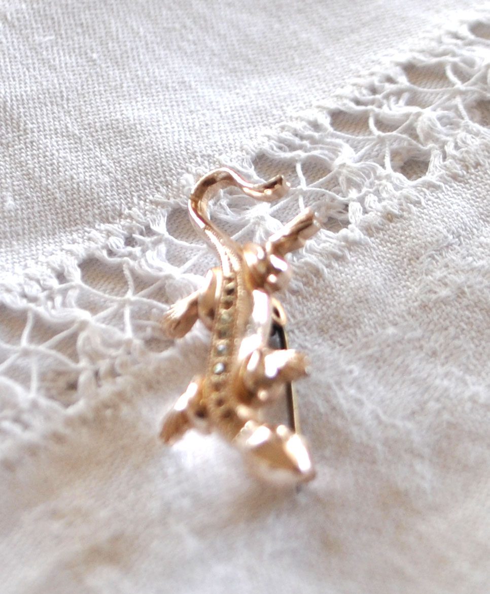 Broche vintage Lézard en métal salamandre - Bijou fantaisie – Image 11