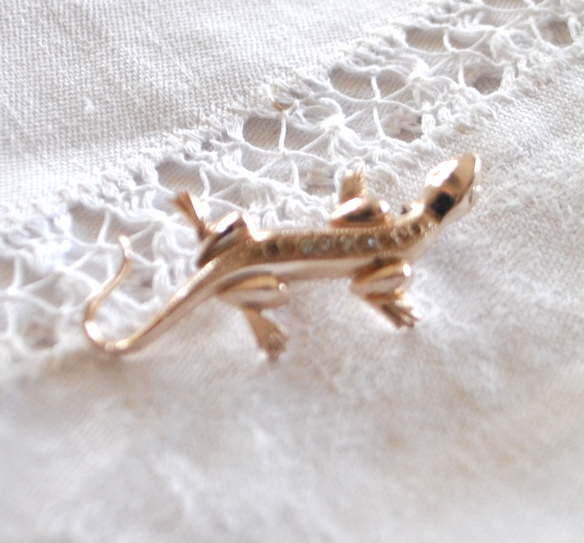 Broche vintage Lézard en métal salamandre - Bijou fantaisie – Image 12