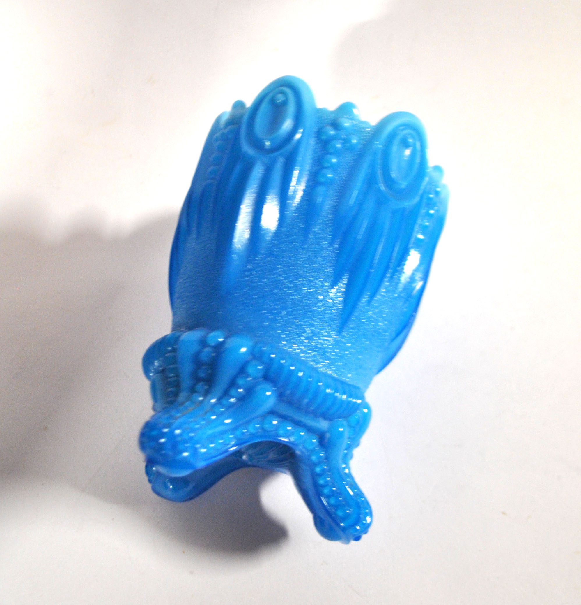 PORTIEUX Gobelet photophore en opaline GOTHIQUE en opaline bleu signé - 1910 – Image 17