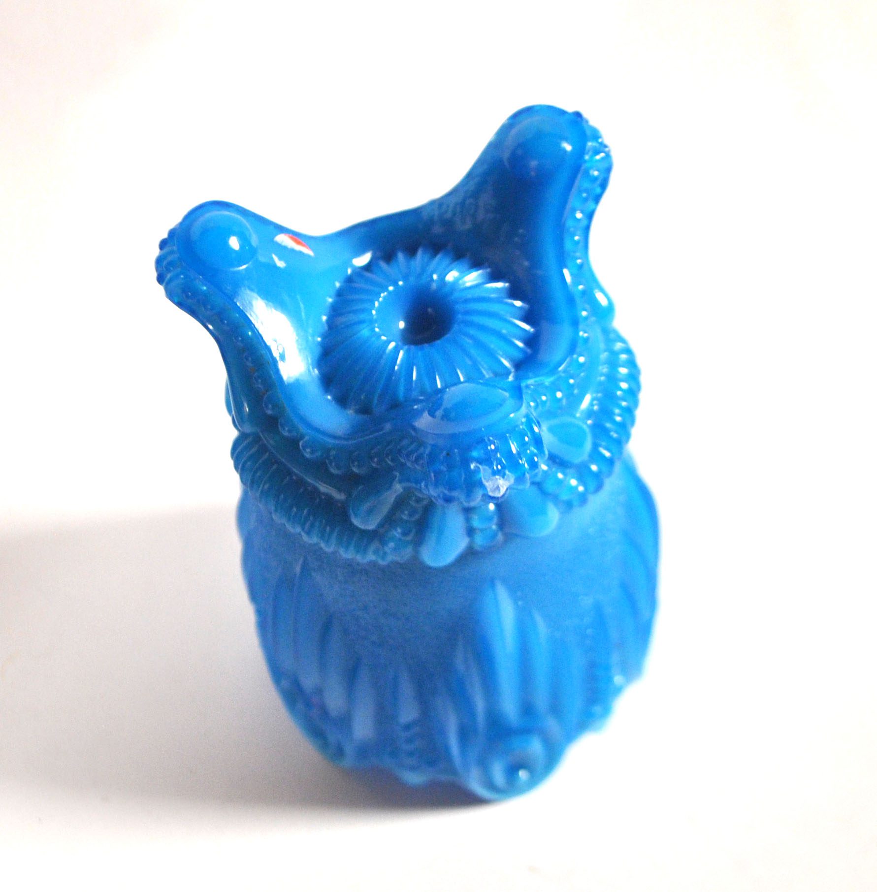 PORTIEUX Gobelet photophore en opaline GOTHIQUE en opaline bleu signé - 1910 – Image 19