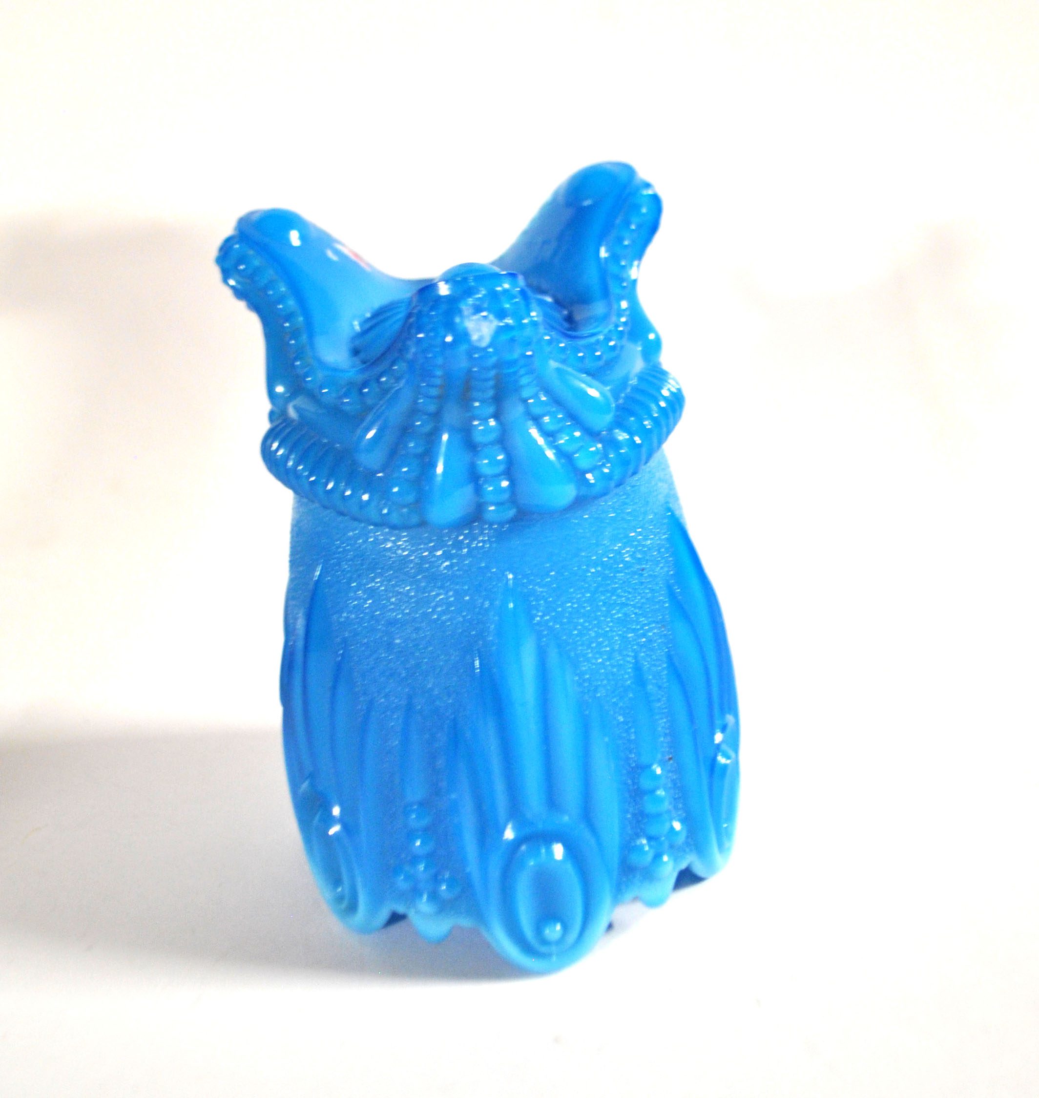 PORTIEUX Gobelet photophore en opaline GOTHIQUE en opaline bleu signé - 1910 – Image 2