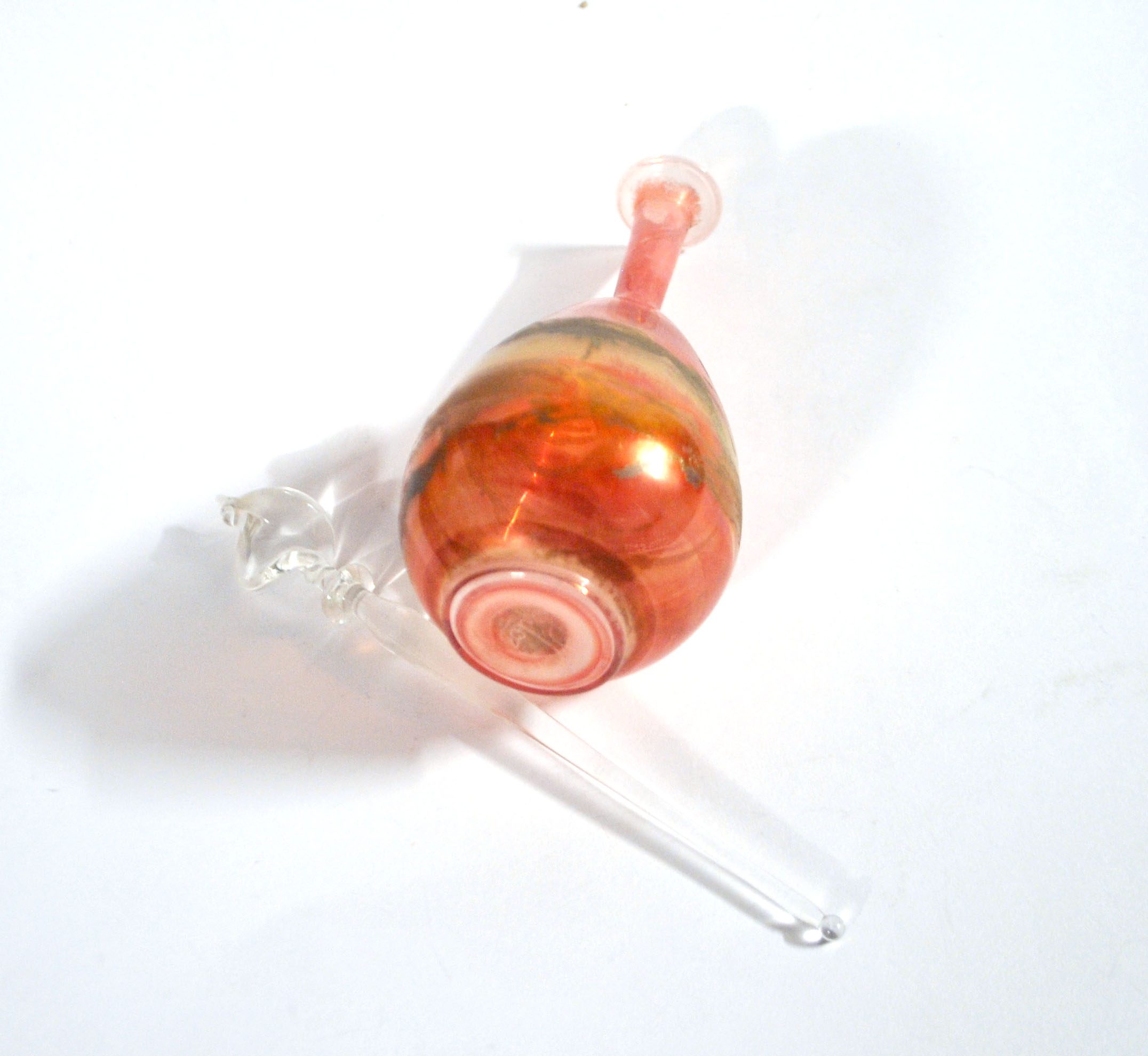 Flacon à parfum en verre soufflé orange irisé Verrier Philippe MERLOZ – Image 10