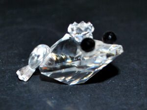 SWAROVSKI Décoration en cristal taillé Grenouille signé Logo SC Vintage 1980
