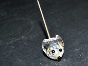 SWAROVSKI Souris Figurine Décoration en cristal signé logo SC Vintage 1980
