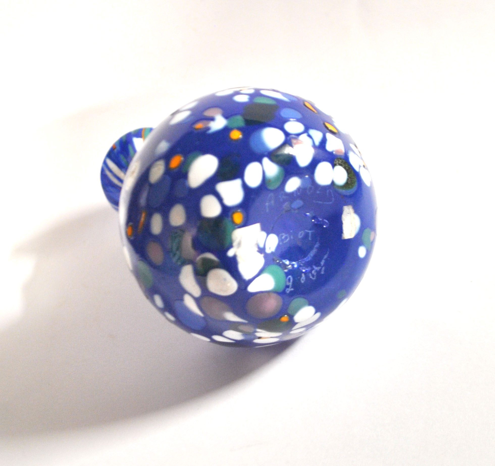BIOT Vase verre soufflé bleu doublé pastille couleur DESIGN signé "ARNOLD BIOT" – Image 8