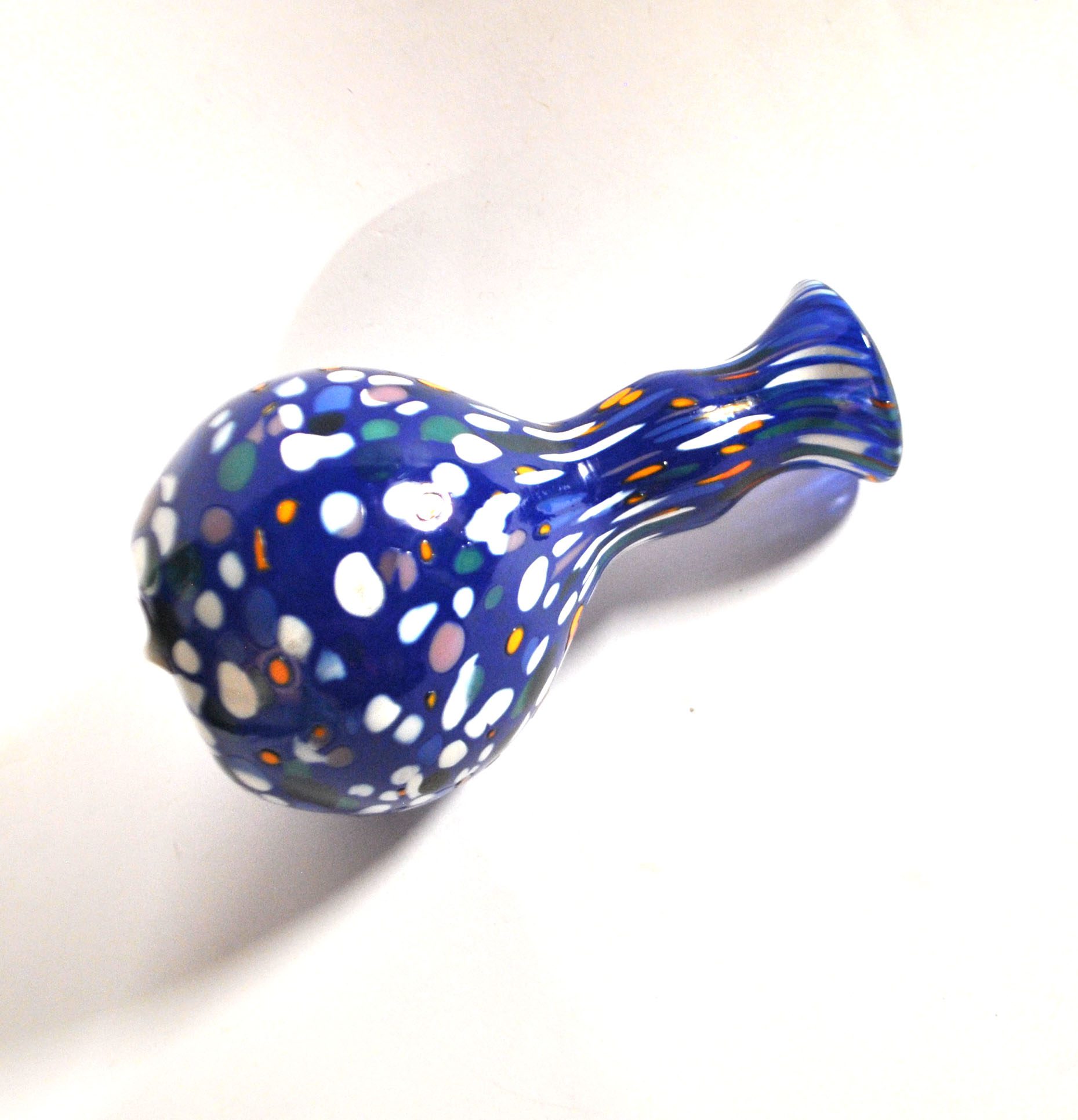 BIOT Vase verre soufflé bleu doublé pastille couleur DESIGN signé "ARNOLD BIOT" – Image 2
