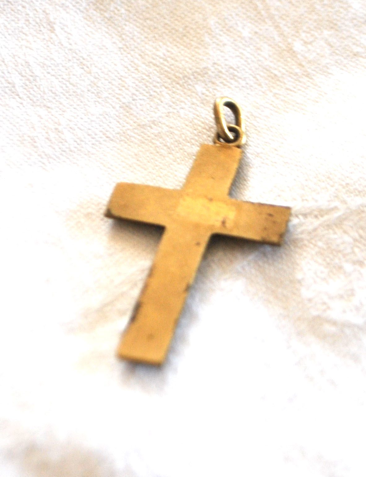 Pendentif croix tressage en Plaqué Or - Collier Bijou vintage – Image 6