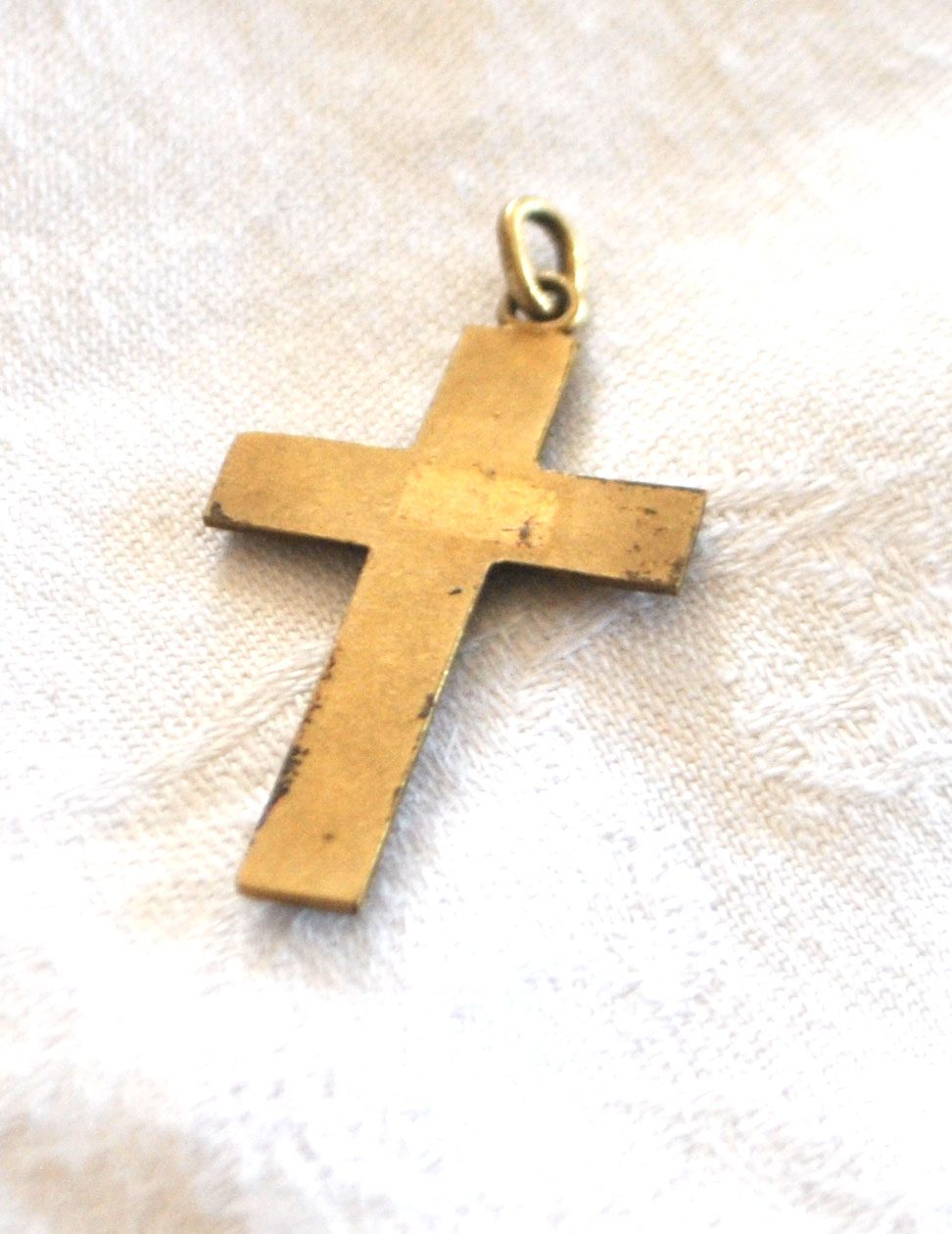 Pendentif croix tressage en Plaqué Or - Collier Bijou vintage – Image 7