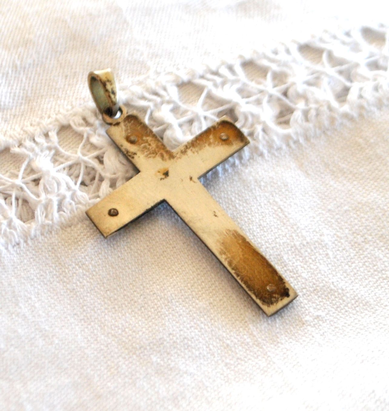 Pendentif croix en ARGENT 800 crabe - Collier Bijou rétro 1920 – Image 7