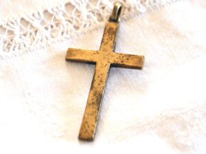 Pendentif croix en ARGENT 900 - Collier Bijou vintage