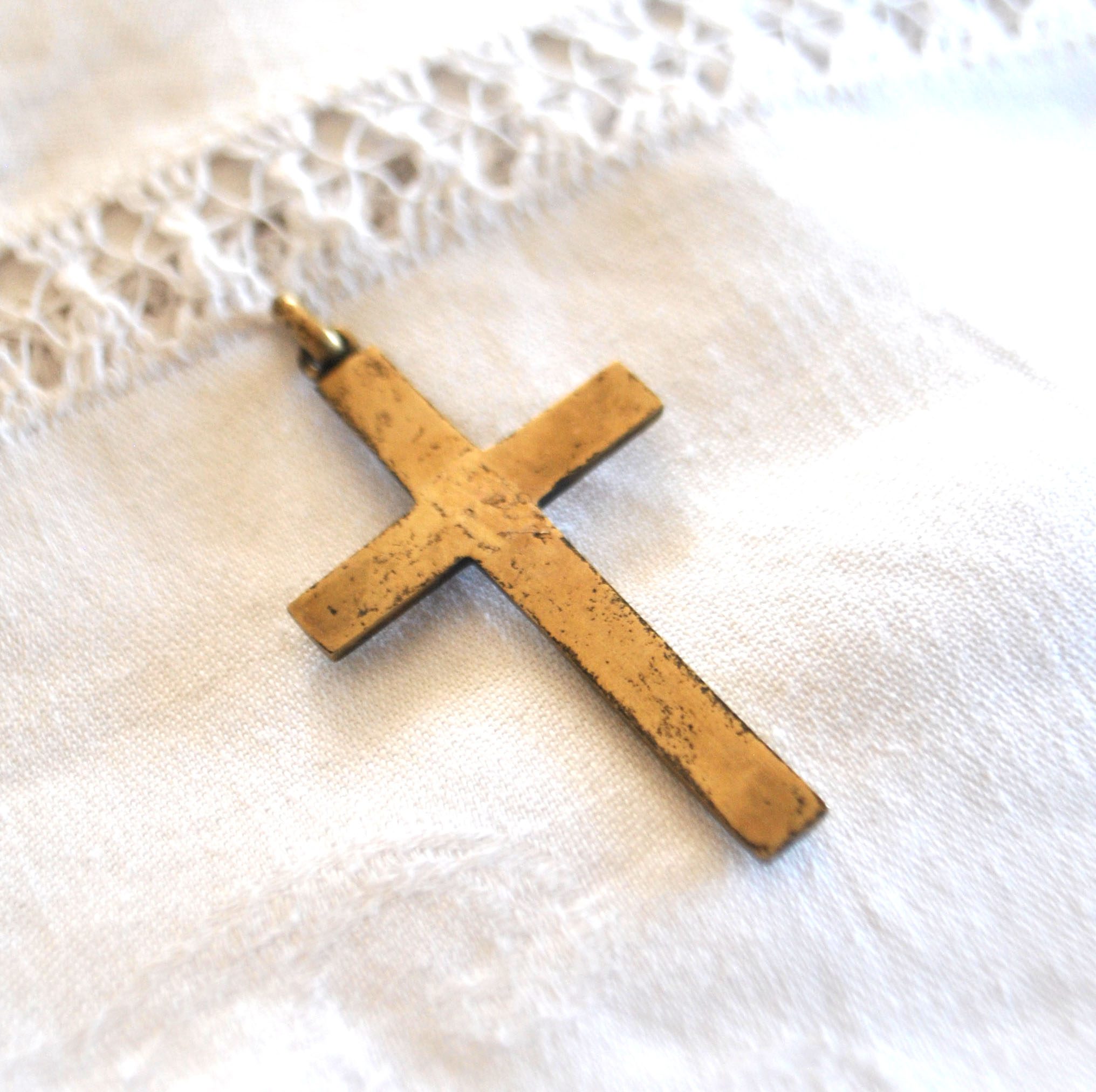 Pendentif croix en ARGENT 900 - Collier Bijou vintage – Image 7