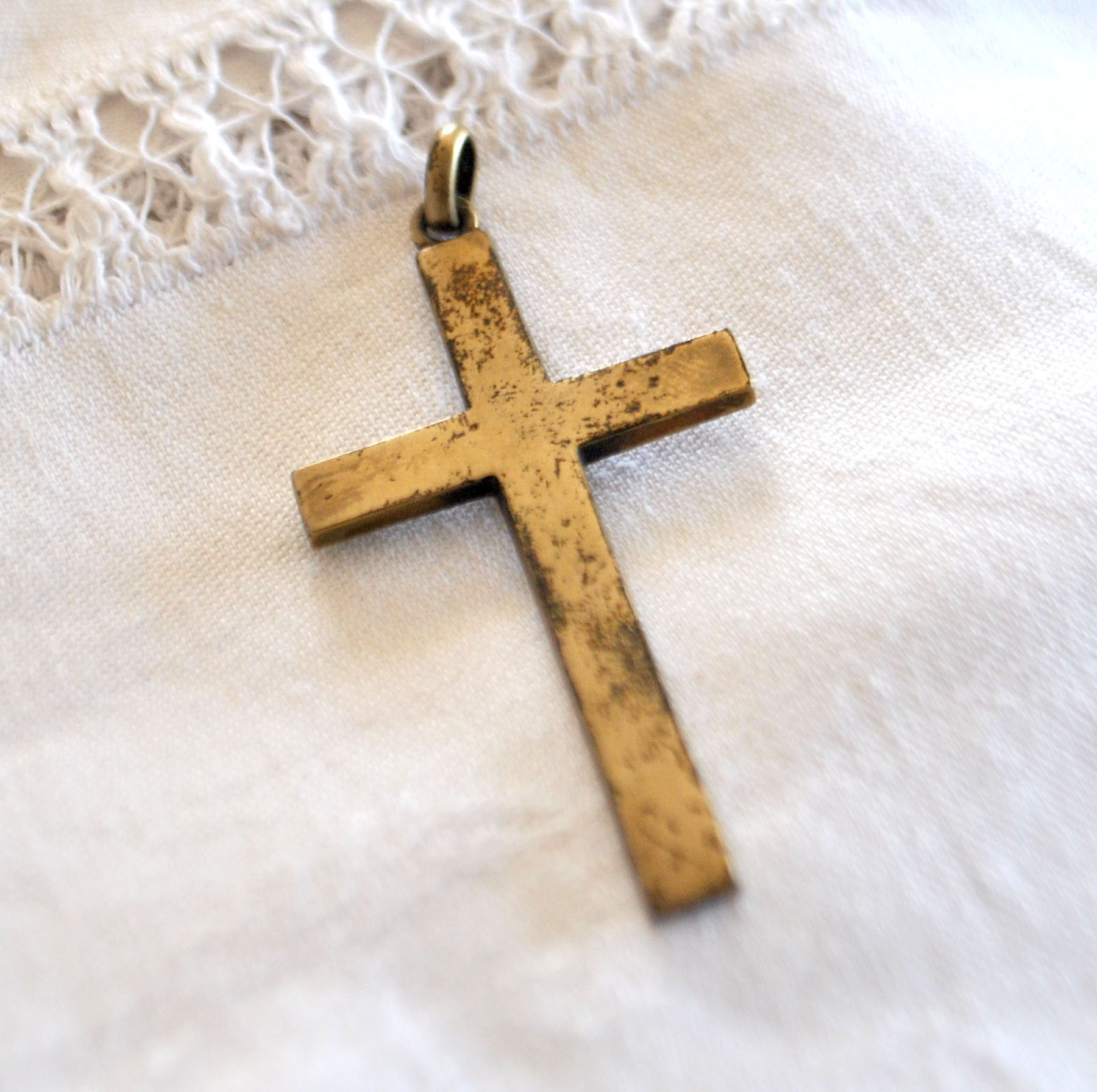 Pendentif croix en ARGENT 900 - Collier Bijou vintage – Image 2