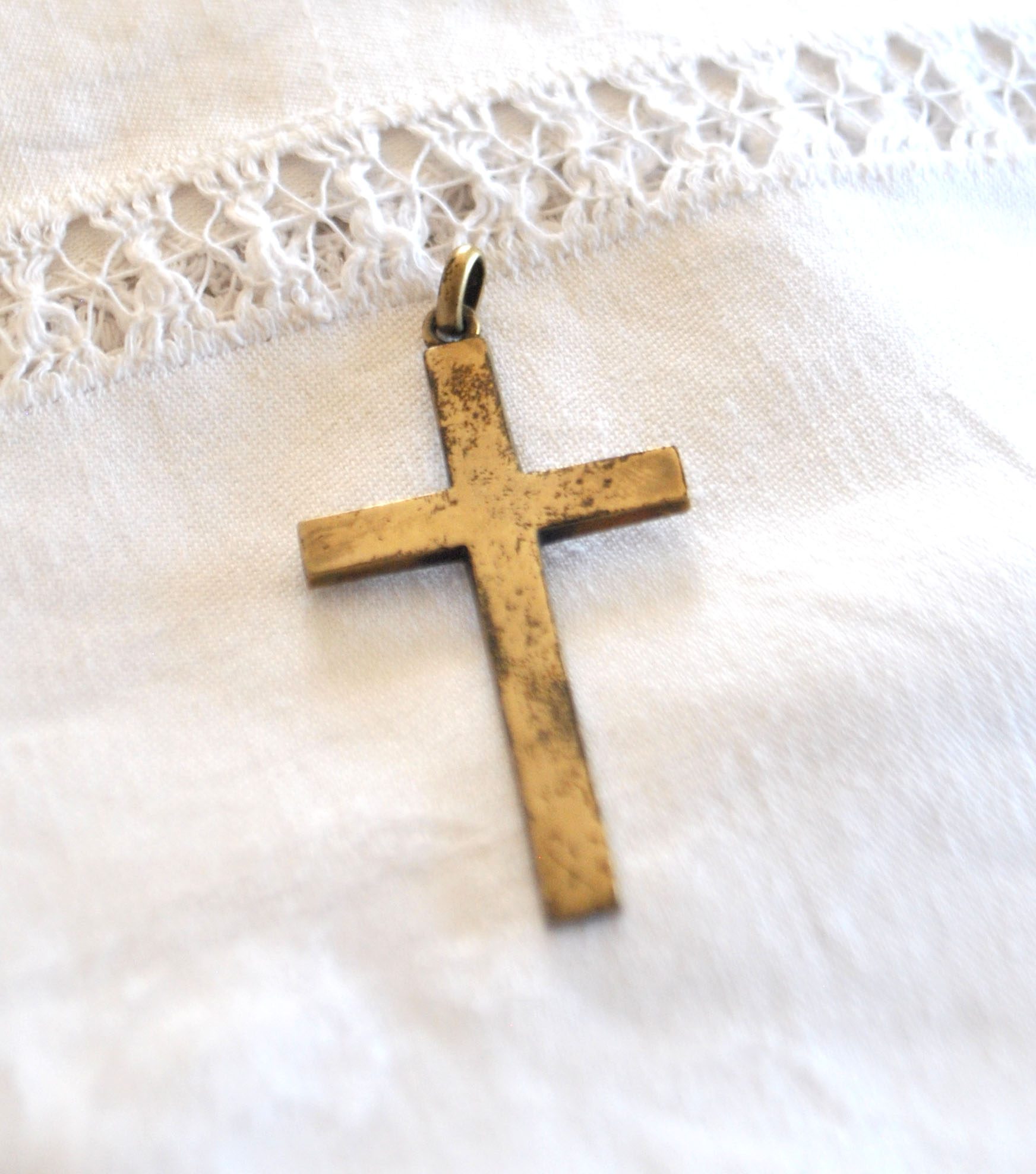 Pendentif croix en ARGENT 900 - Collier Bijou vintage – Image 3