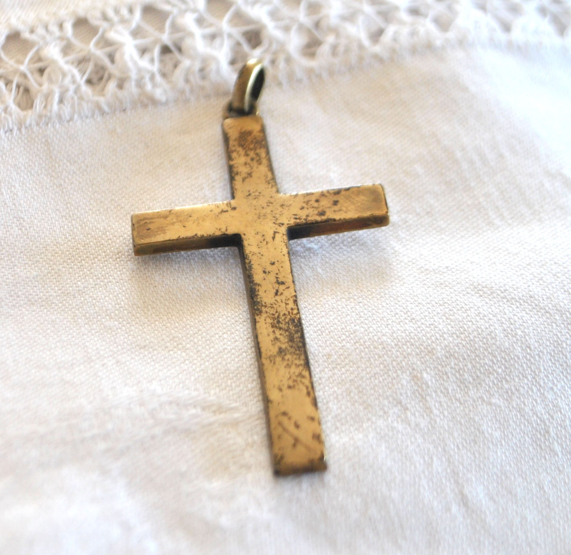 Pendentif croix en ARGENT 900 - Collier Bijou vintage – Image 4