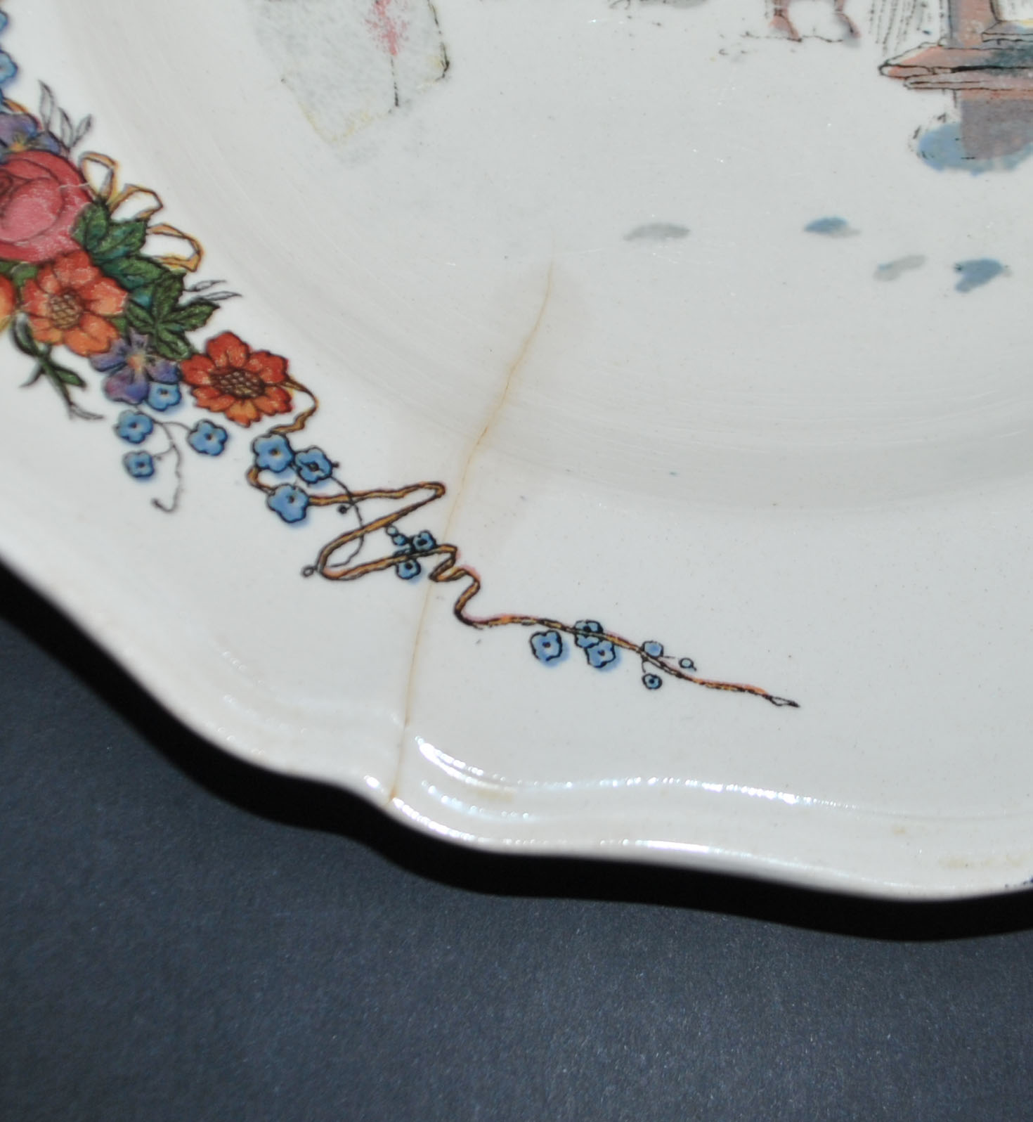 SARREGUEMINES Lot 6 assiettes creuse OBERNAI décor LOUX - ALSACE – Image 9