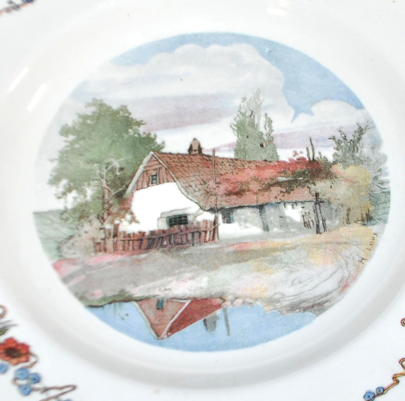 SARREGUEMINES Lot 6 assiettes creuse OBERNAI décor LOUX - ALSACE – Image 11