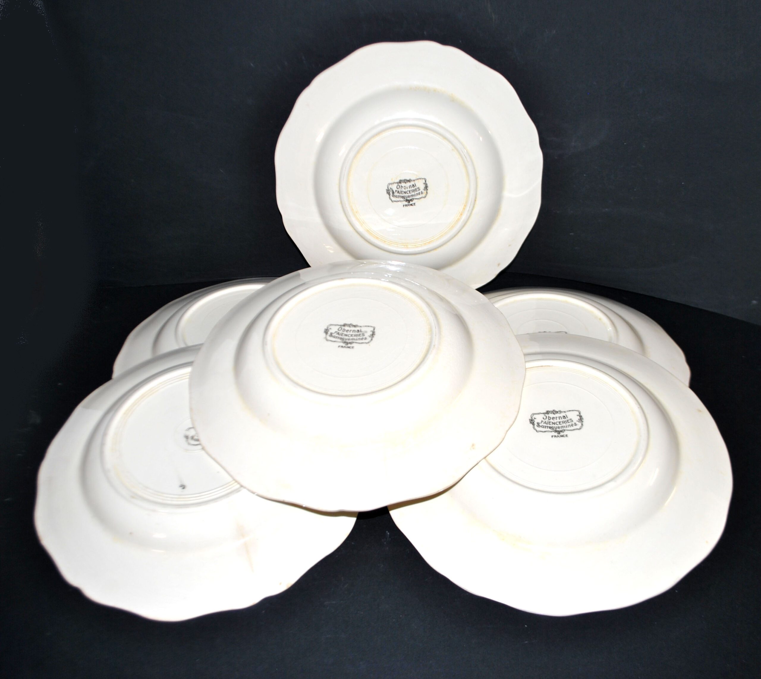 SARREGUEMINES Lot 6 assiettes creuse OBERNAI décor LOUX - ALSACE – Image 18