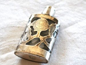 Flacon parfum sels en Argent 925 et cristal MECHO EN MEXICO 6cm