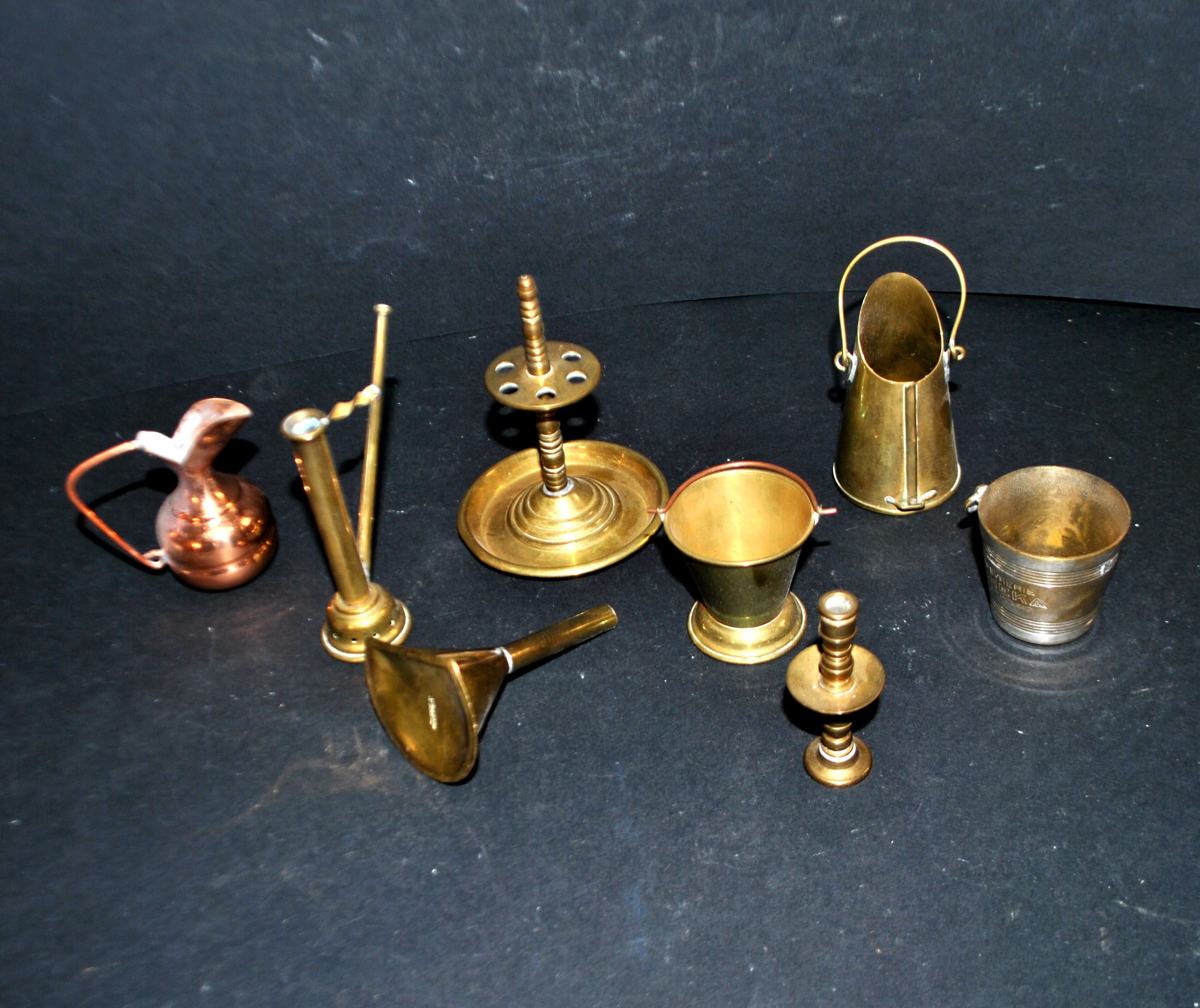 Lot Dinette 8 jouets cuisine miniature cuivre et laiton - Maison de poupée – Image 3