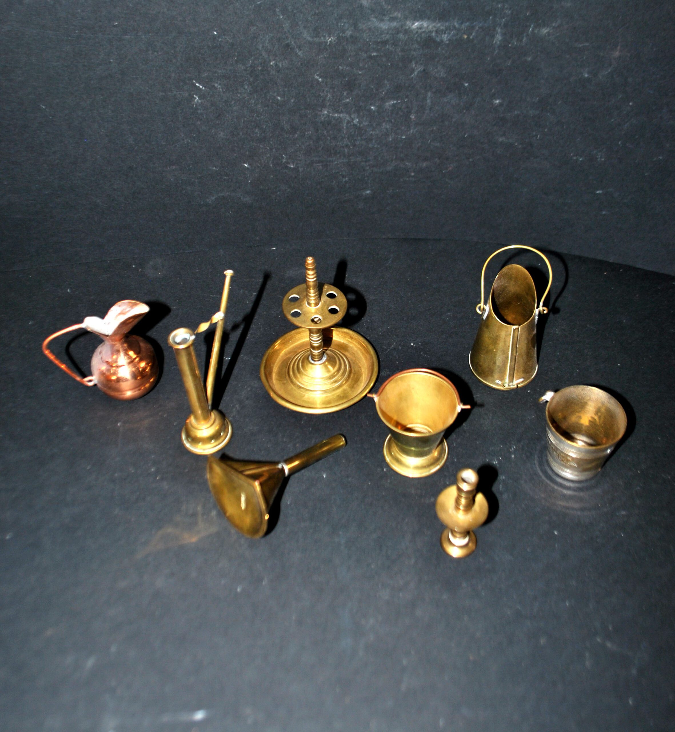Lot Dinette 8 jouets cuisine miniature cuivre et laiton - Maison de poupée – Image 5