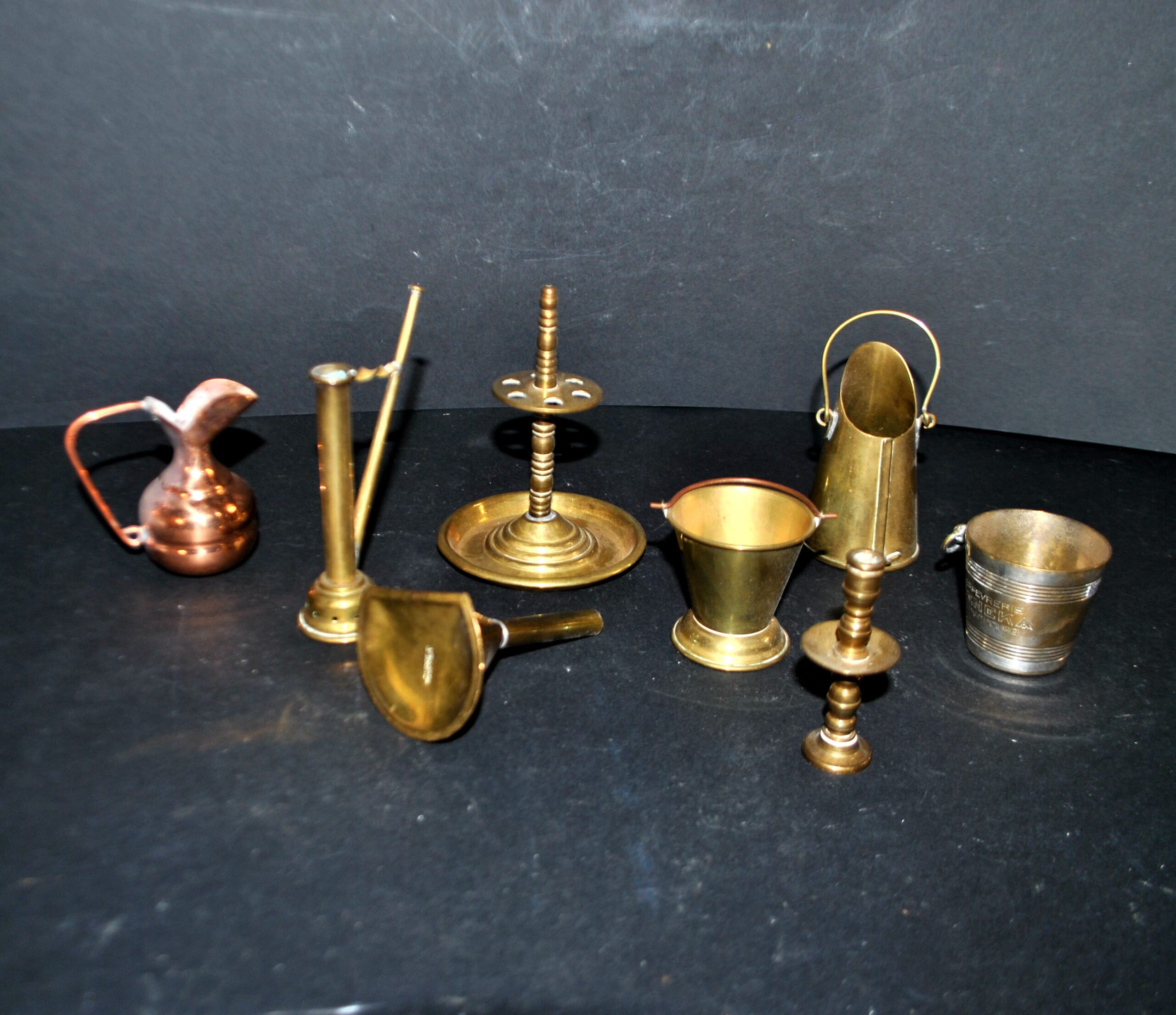 Lot Dinette 8 jouets cuisine miniature cuivre et laiton - Maison de poupée – Image 9
